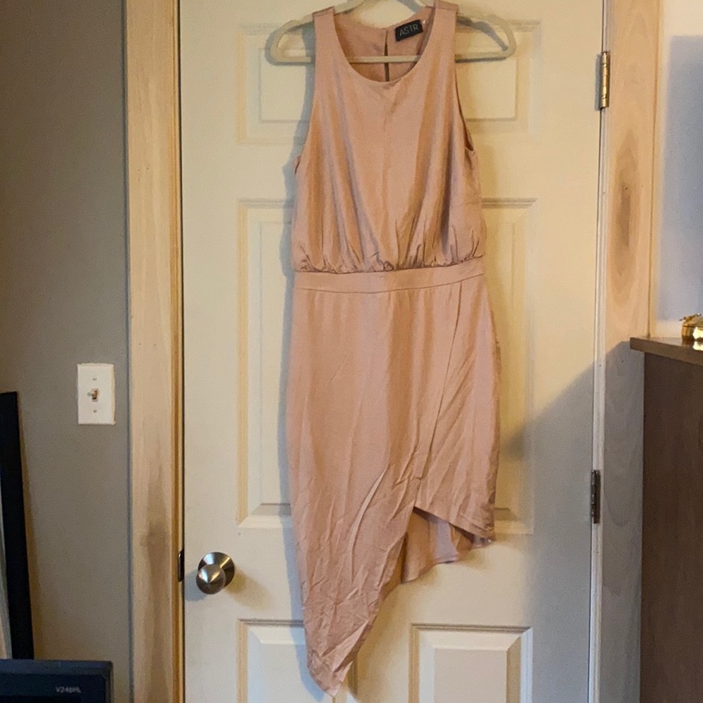 Blush asymmetrical dress
